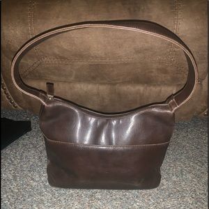 Dark Brown Leather Shoulder Bag